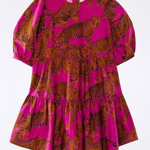 NWOT FARM Rio Artsy Leopard Minidress